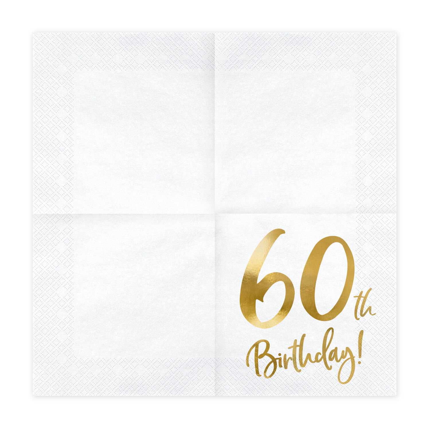Servietten 60th Birthday / Geburtstag - Wei�, 33 � 33 cm, 20 St�ck Bild 2