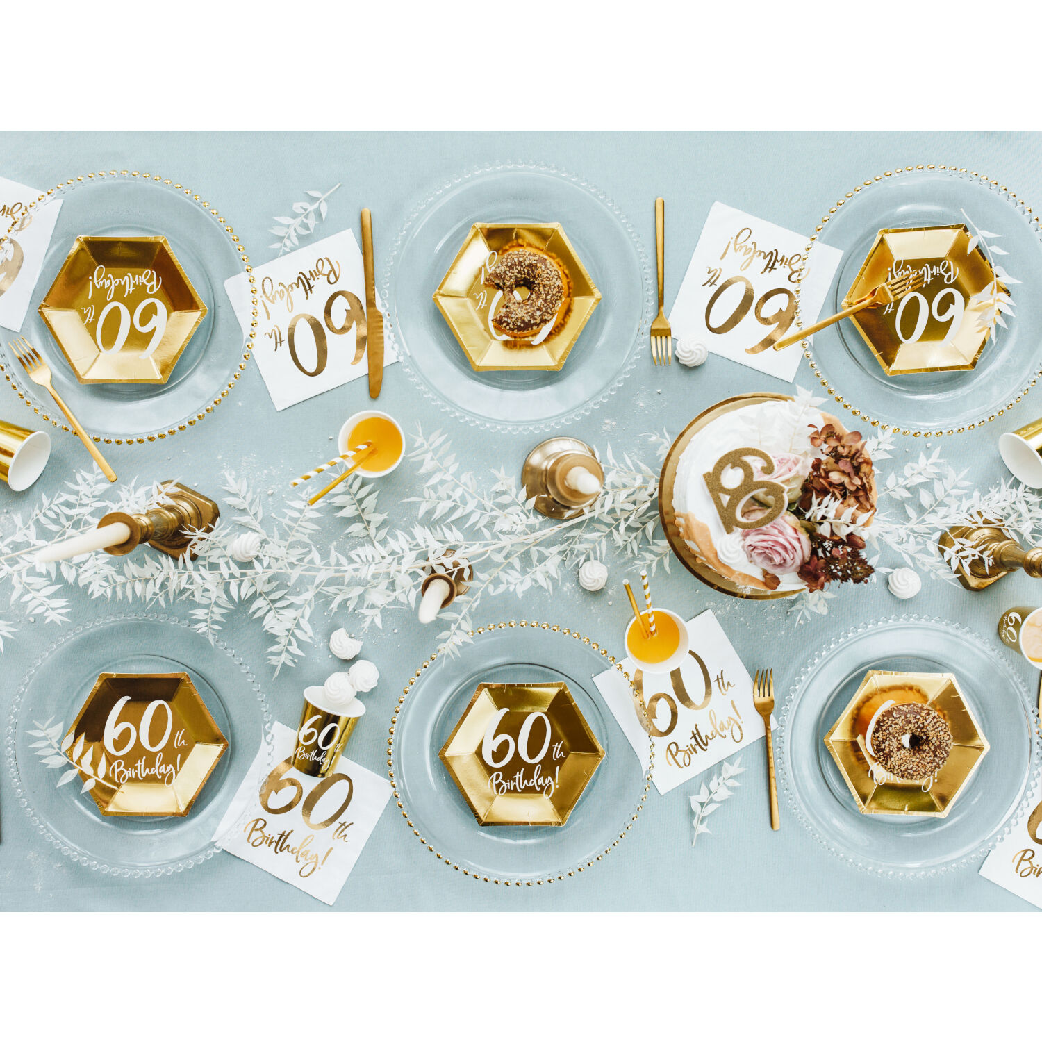 Servietten 60th Birthday / Geburtstag - Wei�, 33 � 33 cm, 20 St�ck Bild 4
