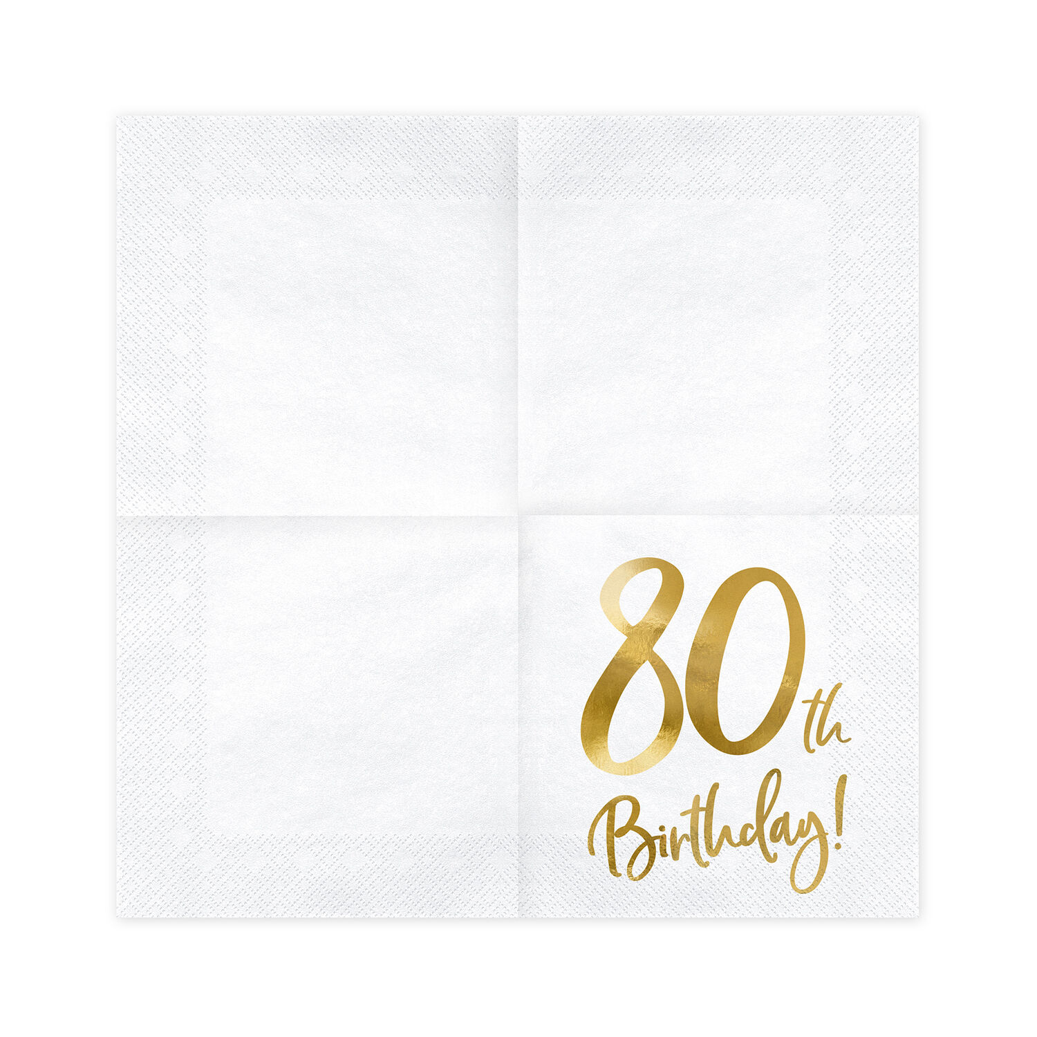 Servietten 80th Birthday / Geburtstag - Wei�, 33 � 33 cm, 20 St�ck Bild 2