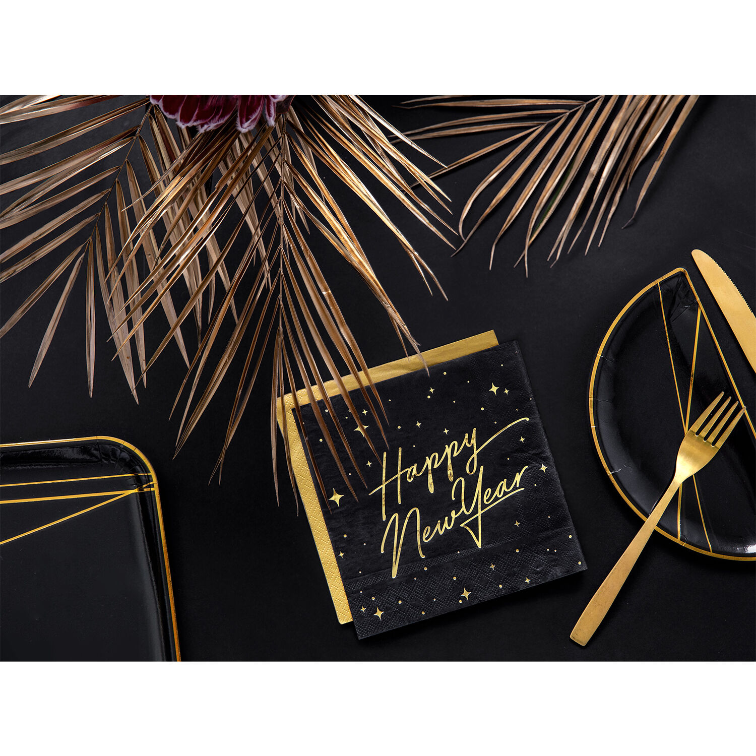 Servietten Happy New Year - Schwarz, 33 � 33 cm, 20 St�ck Bild 3