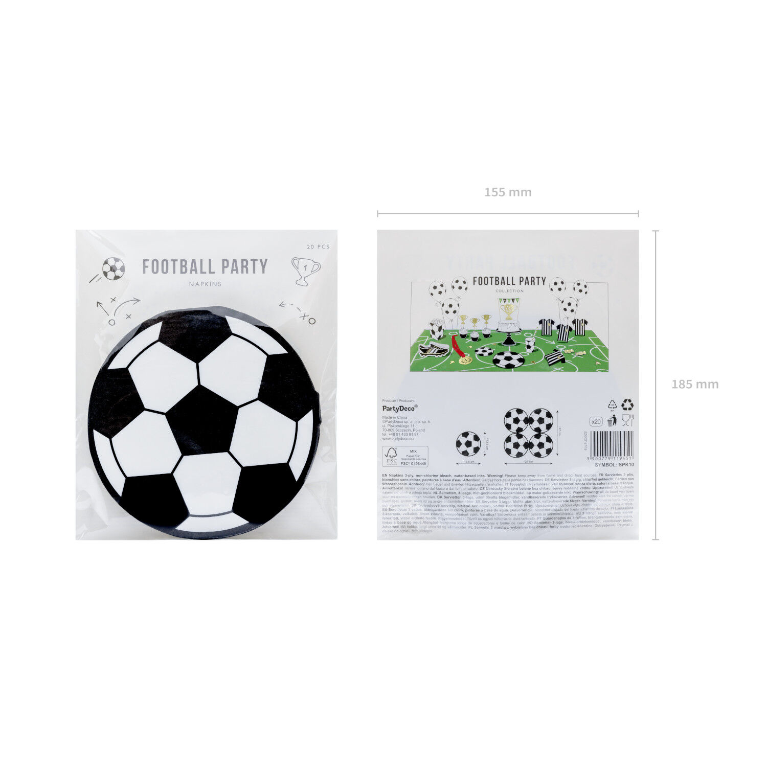 Servietten Fu�ball rund - � 13,5 cm, 20 St�ck Bild 4