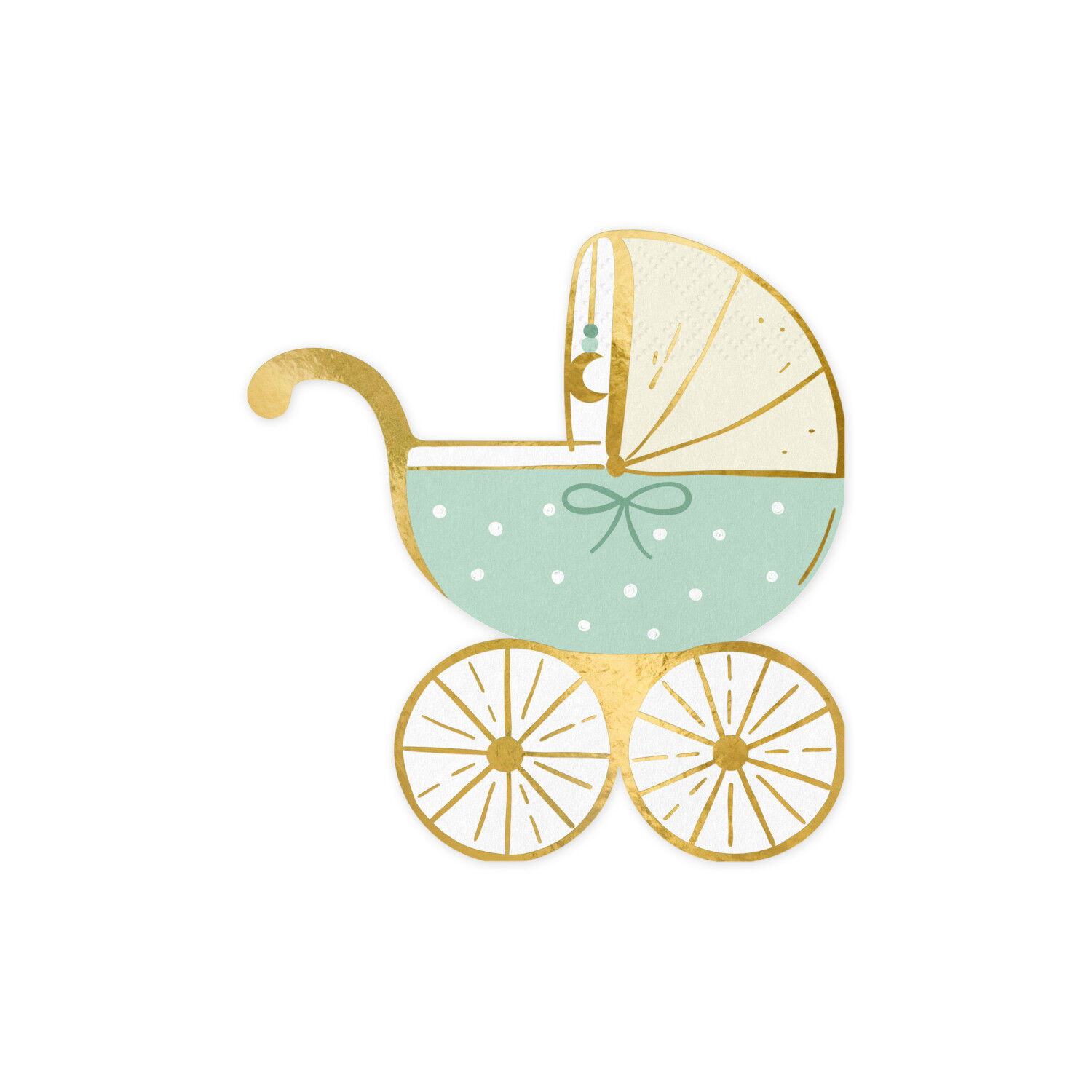 Servietten Form Kinderwagen - Blau, 14 � 15 cm, 20 St�ck