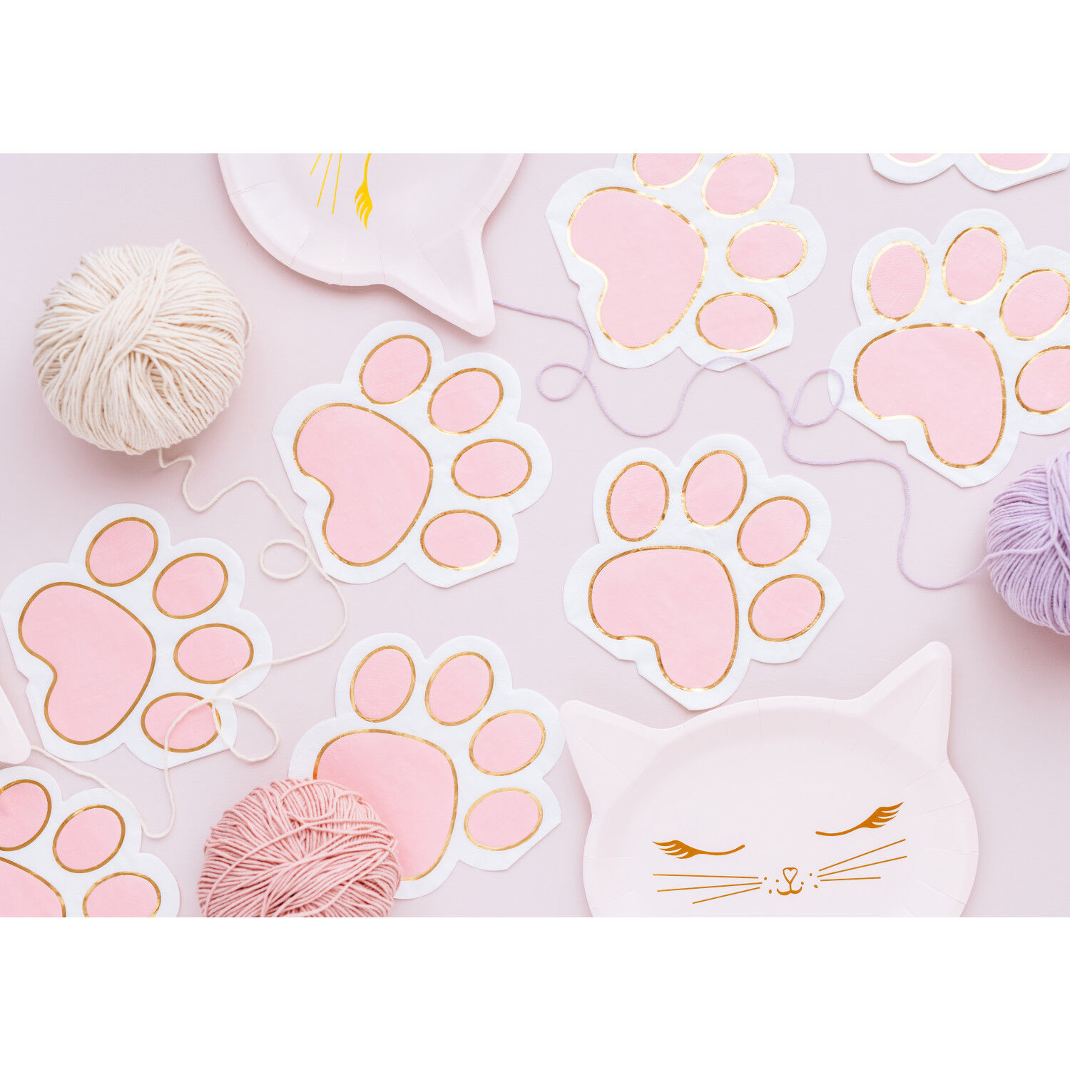 Servietten Form Katzenpfoten, 15,5 � 14,5 cm, 12 St�ck Bild 3