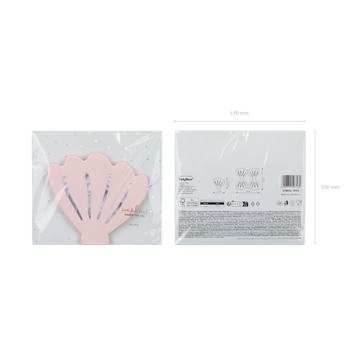 Servietten Form Muschel - 13 � 12,5 cm, 20 St�ck Bild 5
