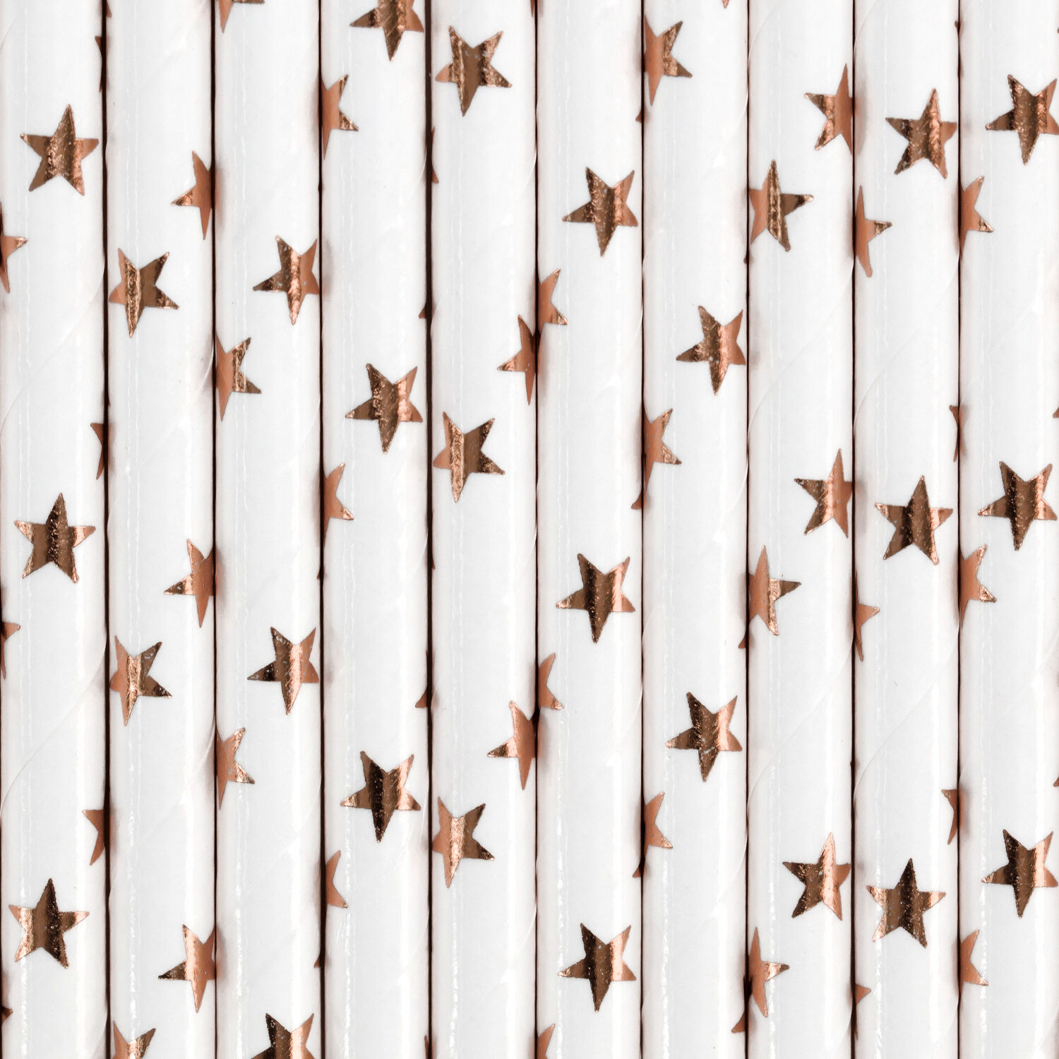 Papierstrohhalme Sterne - Ros�gold, 19,5 cm, 10 St�ck Bild 2