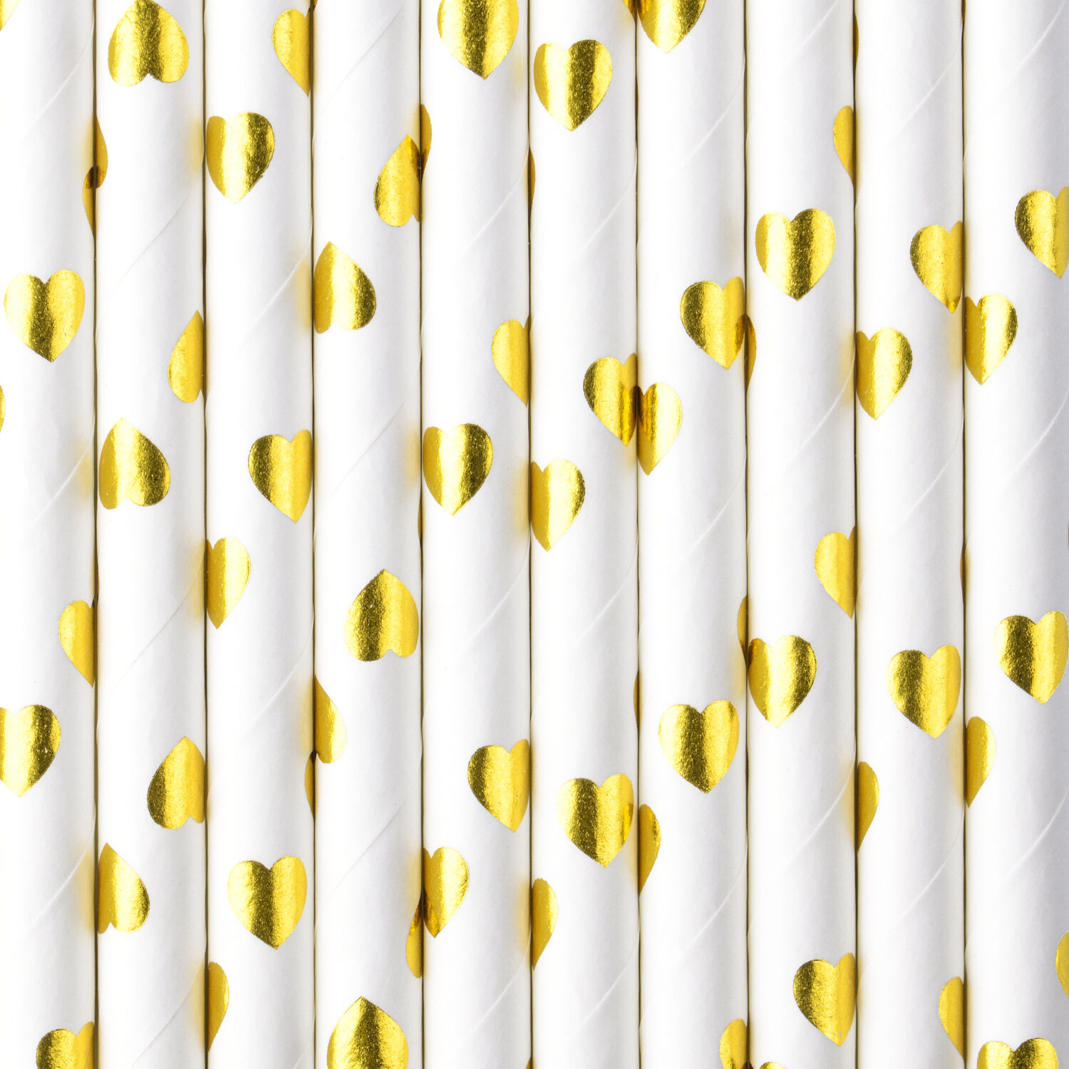Papierstrohhalme Herzen Gold - 19,5 cm, 10 St�ck Bild 2