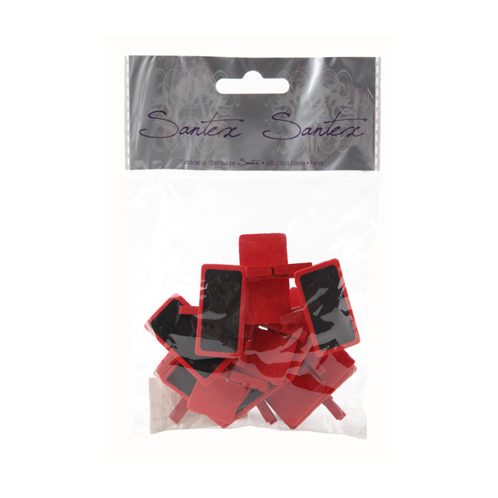 Schiefertafel mit Klammer rot, 4x2 cm, 12 Stck Bild 2
