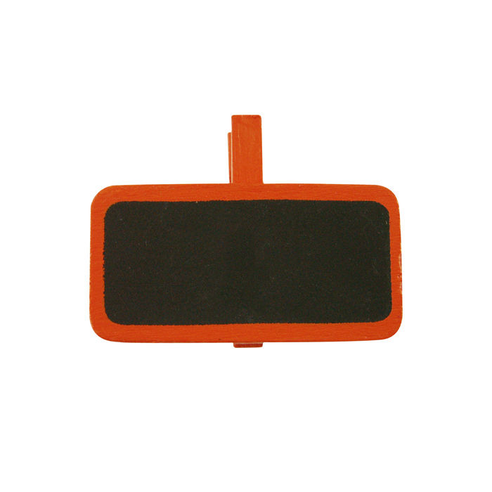 Schiefertafel mit Klammer orange 4x2 cm, 12 Stck