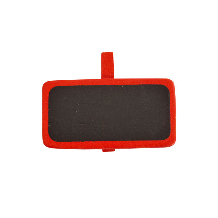 Schiefertafel mit Klammer rot, 4x2 cm, 12 Stck