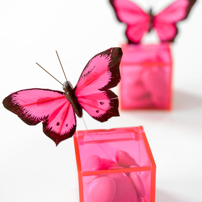 SALE Schmetterlinge, fuchsia-schwarz, 6 Stück Bild 3