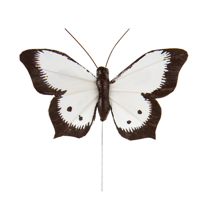 SALE Schmetterlinge, wei-schwarz, 6 Stck