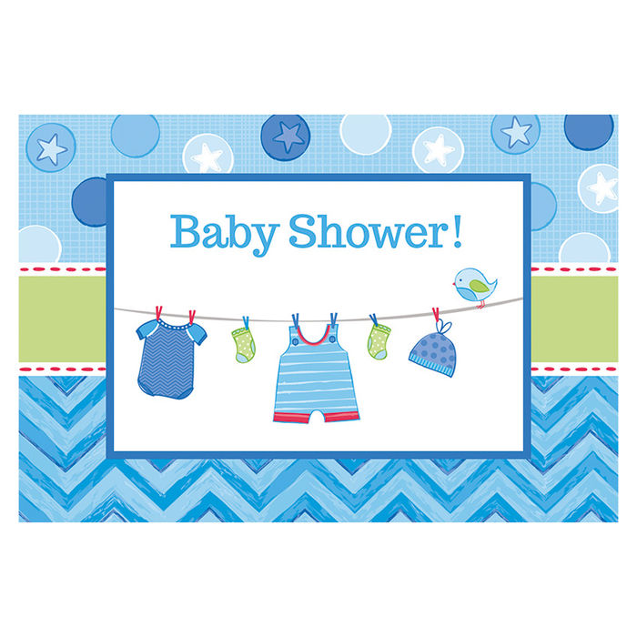 SALE Einladungskarten Shower Baby Boy, 8 Stk.