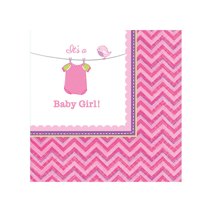 SALE Servietten Shower Baby Girl, 25x25 cm, 16 Stk.