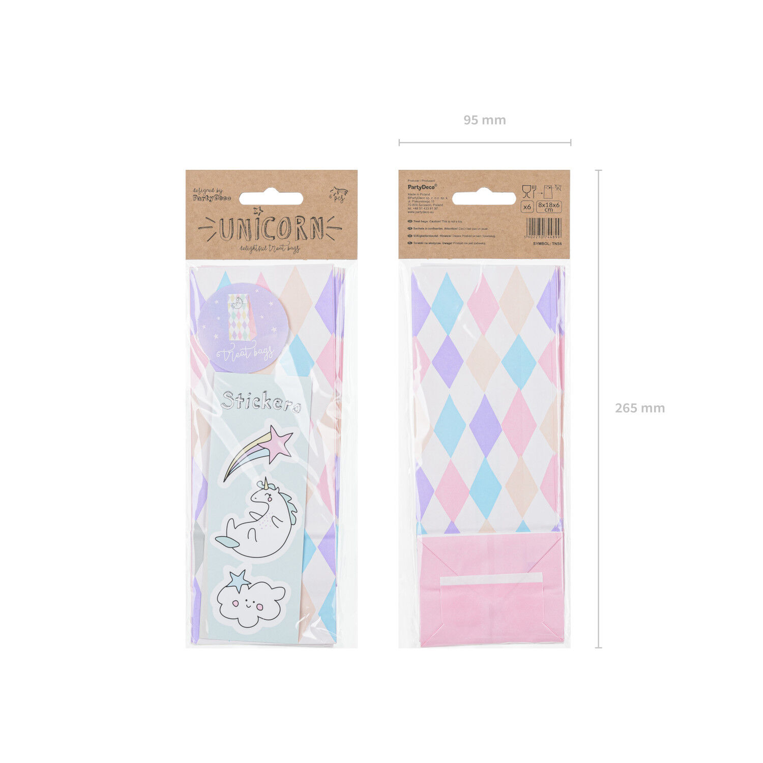 Geschenkt�ten aus Papier Einhorn � 8x18 cm - 6 St�ck Bild 5
