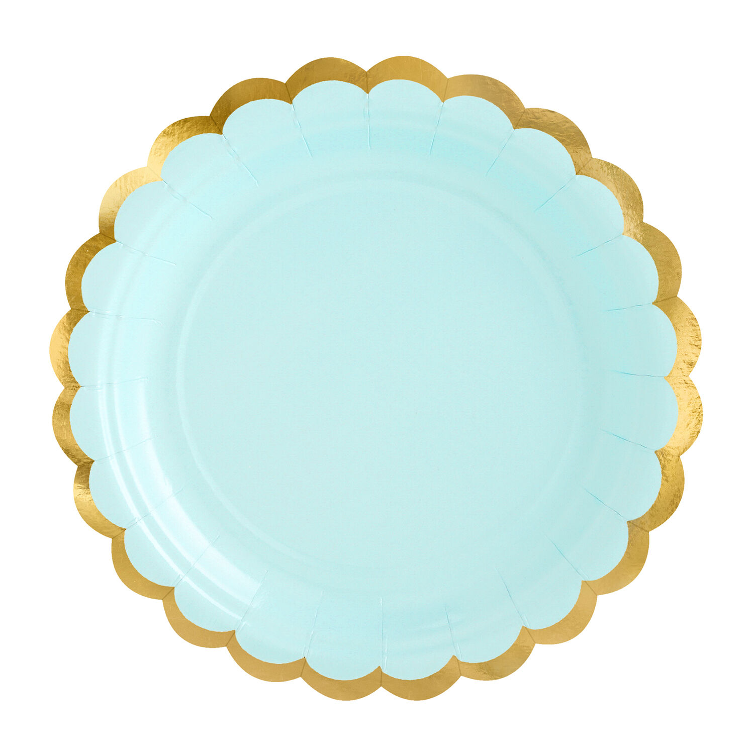 Pappteller mit Goldrand - Mintgr�n, 18 cm, 6 St�ck