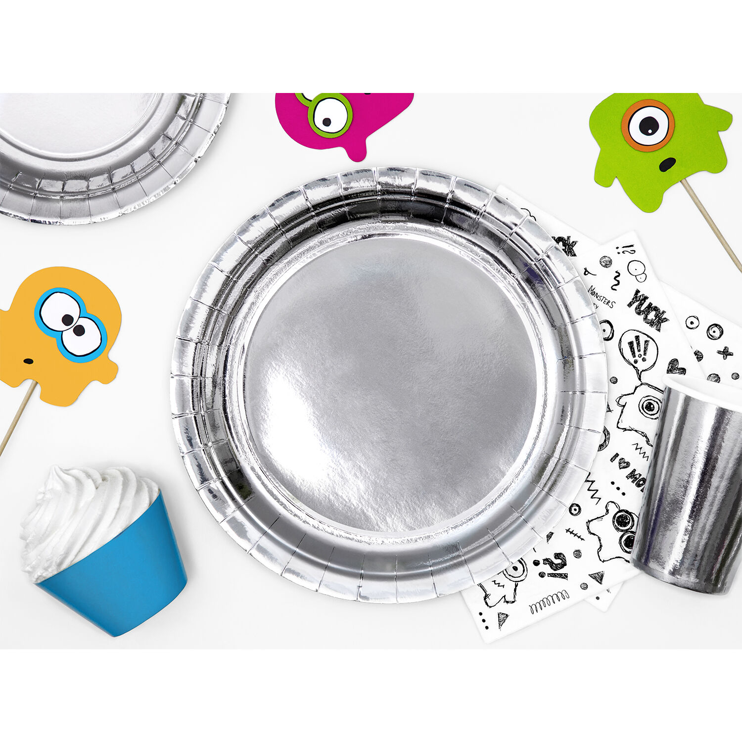 Pappteller Silber - 23 cm, 6 St�ck Bild 2