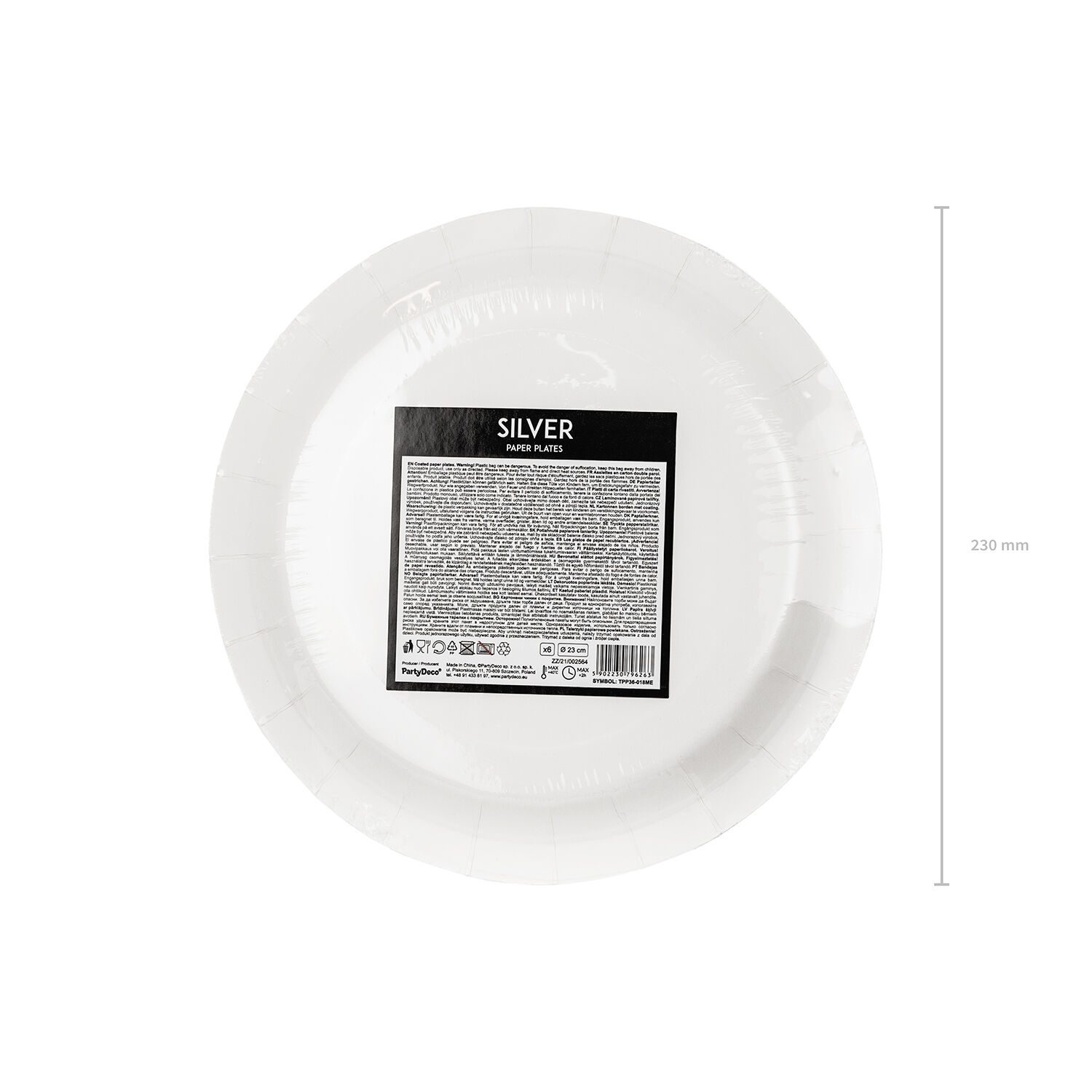 Pappteller Silber - 23 cm, 6 St�ck Bild 4