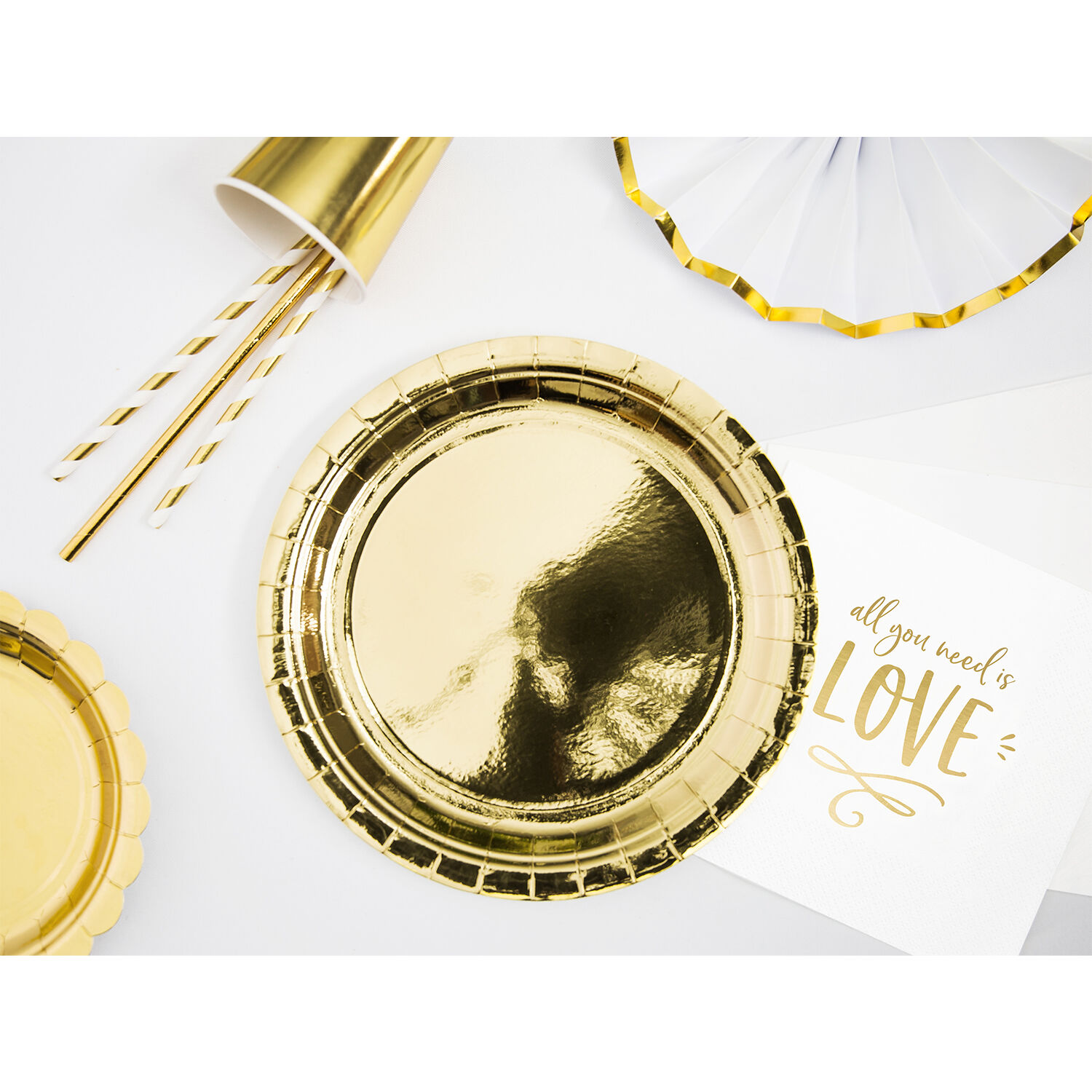 Pappteller Gold - 23 cm, 6 St�ck Bild 2