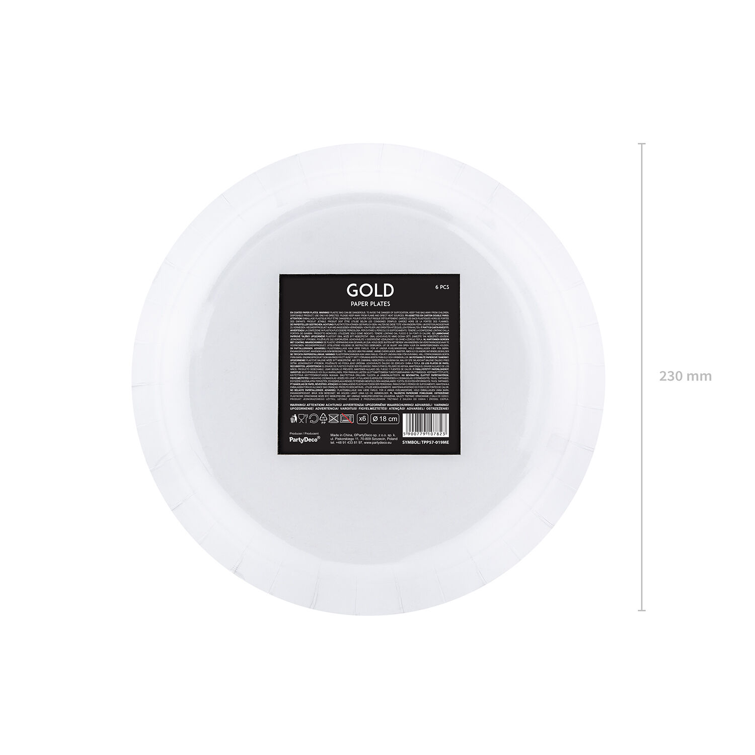 Pappteller Gold - 23 cm, 6 St�ck Bild 3