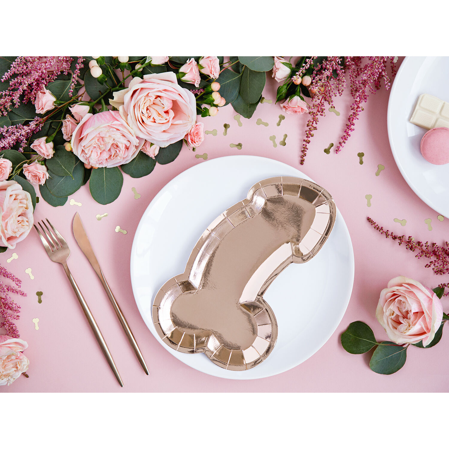 Pappteller Same Penis Forever / JGA - Ros�gold, 26,5�15,5cm, 6 St�ck Bild 2