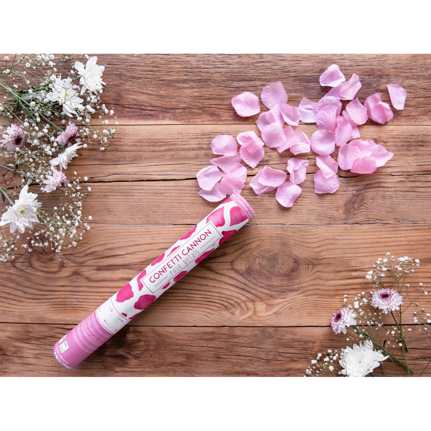 Konfettikanone mit k�nstlichen Rosenbl�ttern - Rosa, 40 cm Bild 4