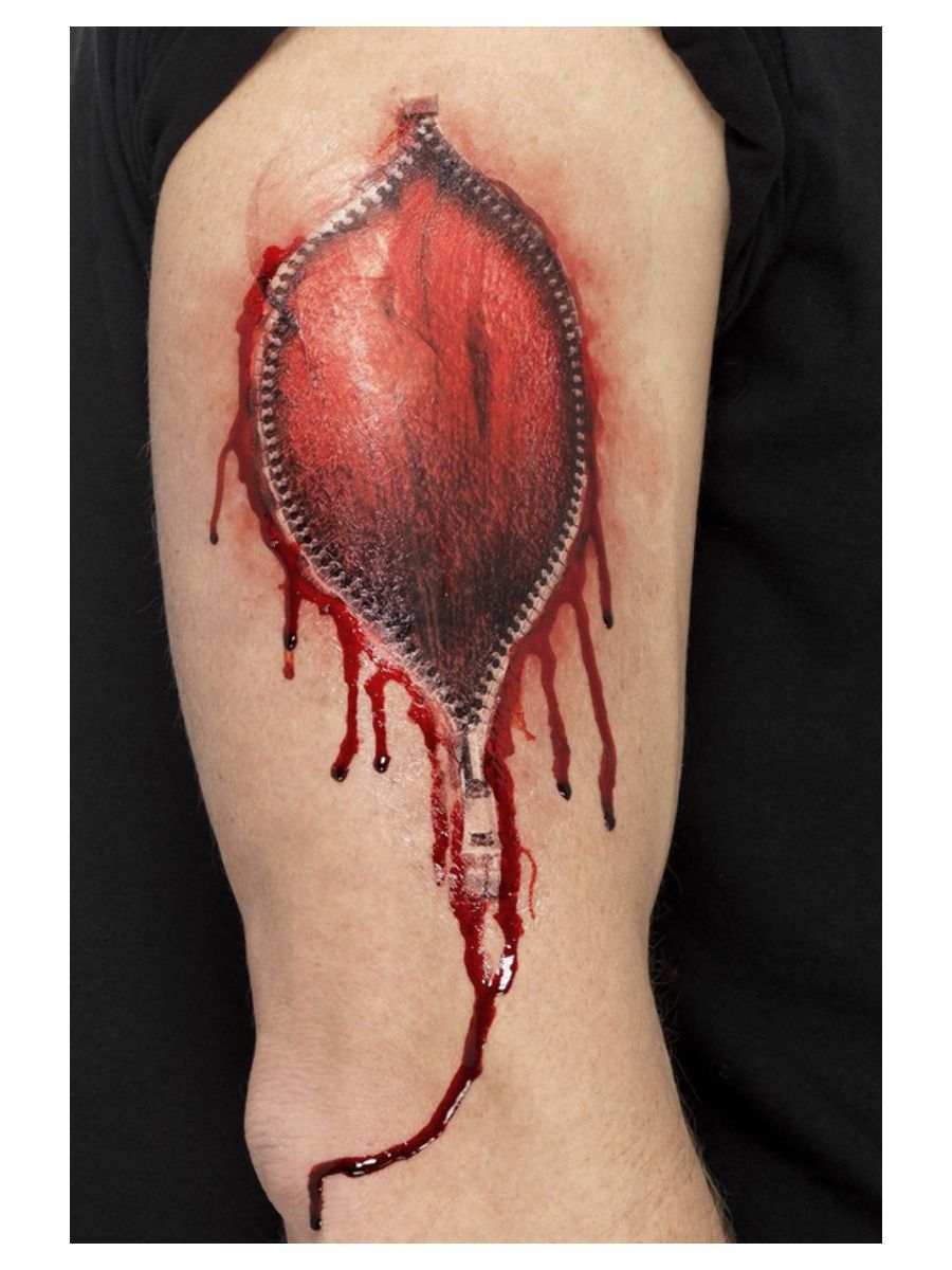 Aufgerissene-Haut-Klebetattoo, Rot