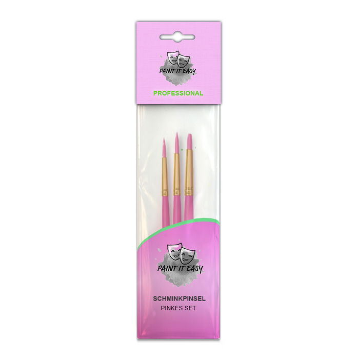 Paint It Easy Qualitäts-Schminkpinsel Pinkes Set, für Gesicht und Körper