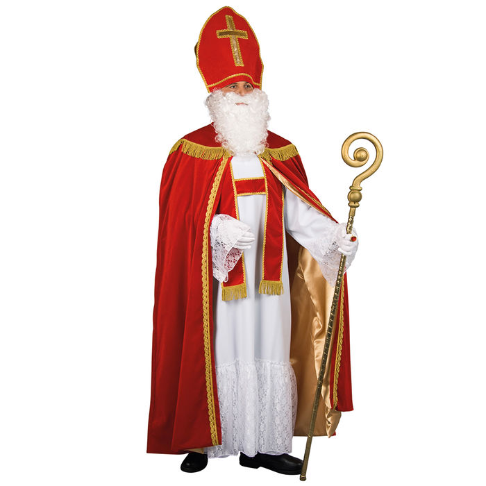 Herren-Kostüm Bischofsgewand rot Einheitsgröße