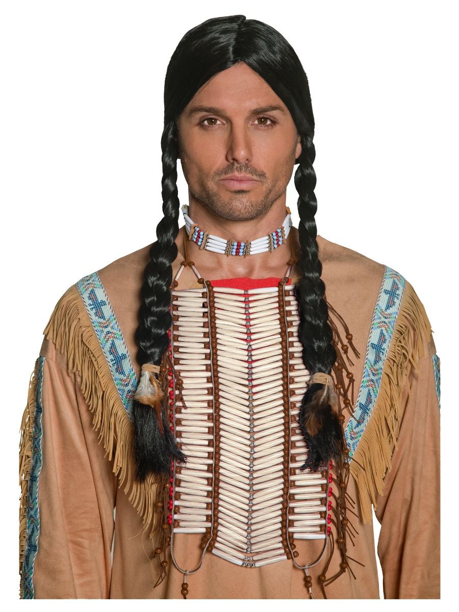 Indianer-Brustplatte von amerikanischen Ureinwohnern inspiriert, weiß