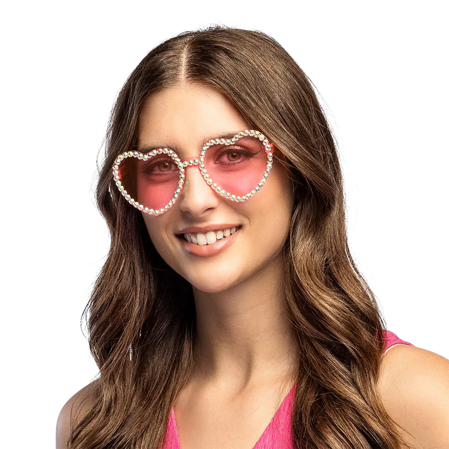 NEU Brille Herz, rosa mit Brillies