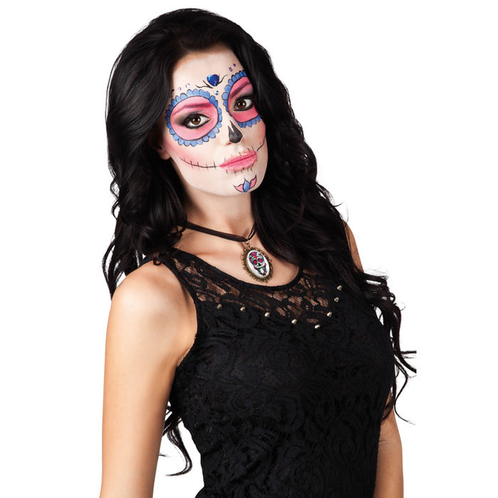 Kette Totenkopf-Medaillon Day of the Dead Bild 2