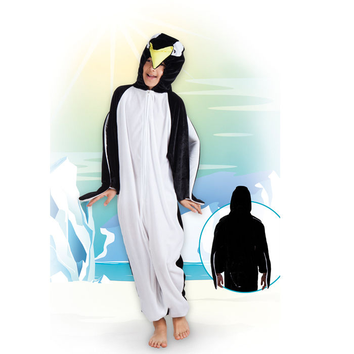 Kinder-Kostm Overall Pinguin, Gr. M bis 140cm Krpergre - Plschkostm, Tierkostm