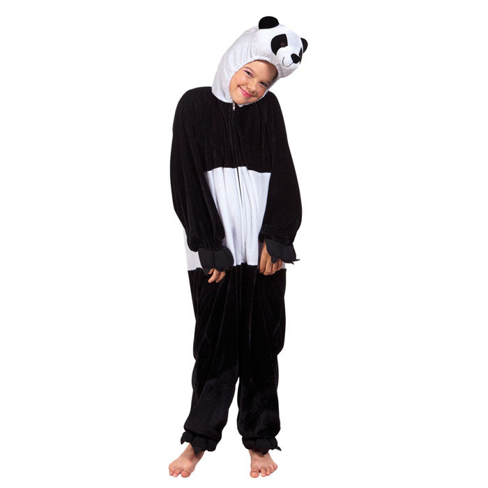 Kinder-Kostüm Overall Panda, Gr. M bis 140cm Körpergröße - Plüschkostüm, Tierkostüm Bild 2