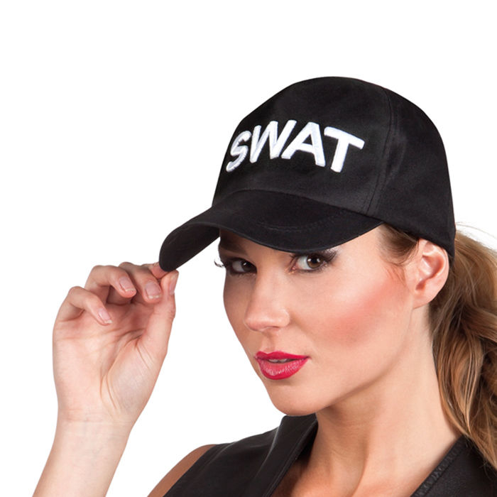 Mütze SWAT, schwarz, größenverstellbar