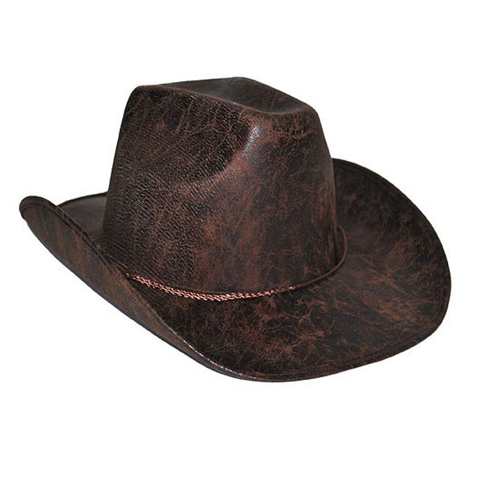 Hut Cowboy, braun, Waschlederoptik