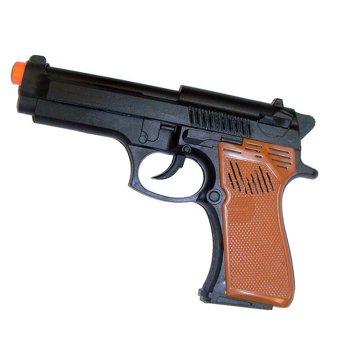 Pistole Revolver Polizei, Kunststoff, schwarz