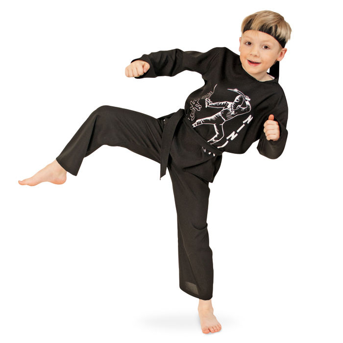SALE Kinder-Kostüm Ninja, Gürtel & Stirnband Gr. 140 Bild 2