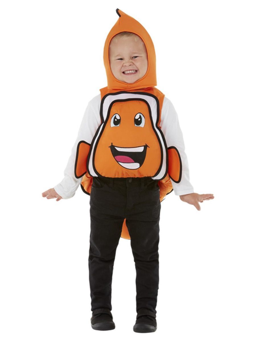 SALE Kleinkind-Kostm Clownfisch, Orange, mit Charakteroberteil und Hut, Gre: geeignet fr 1-2 Jahre Bild 2