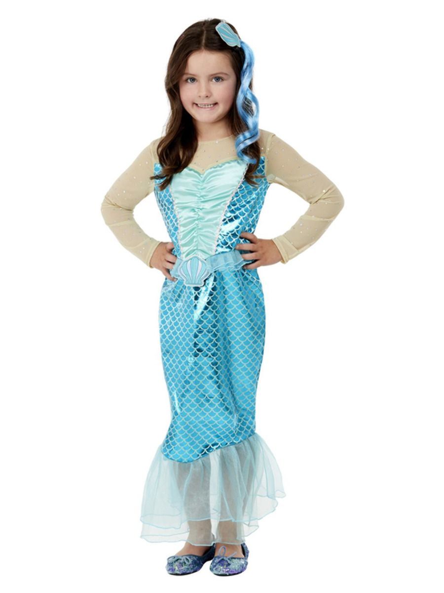 SALE Kostm Meerjungfrau, Blau, Kleid und Haarschmuck, Gre: geeignet fr 4-6 Jhrige Bild 2