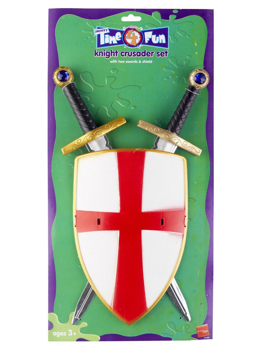 Kreuzfahrer-Ritter Set, mit zwei Schwertern und Schild, 50cm / 20in Bild 2