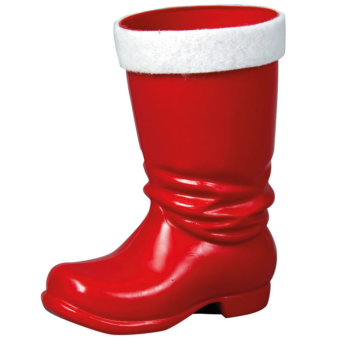 Nikolausstiefel aus Hartplastik, rot