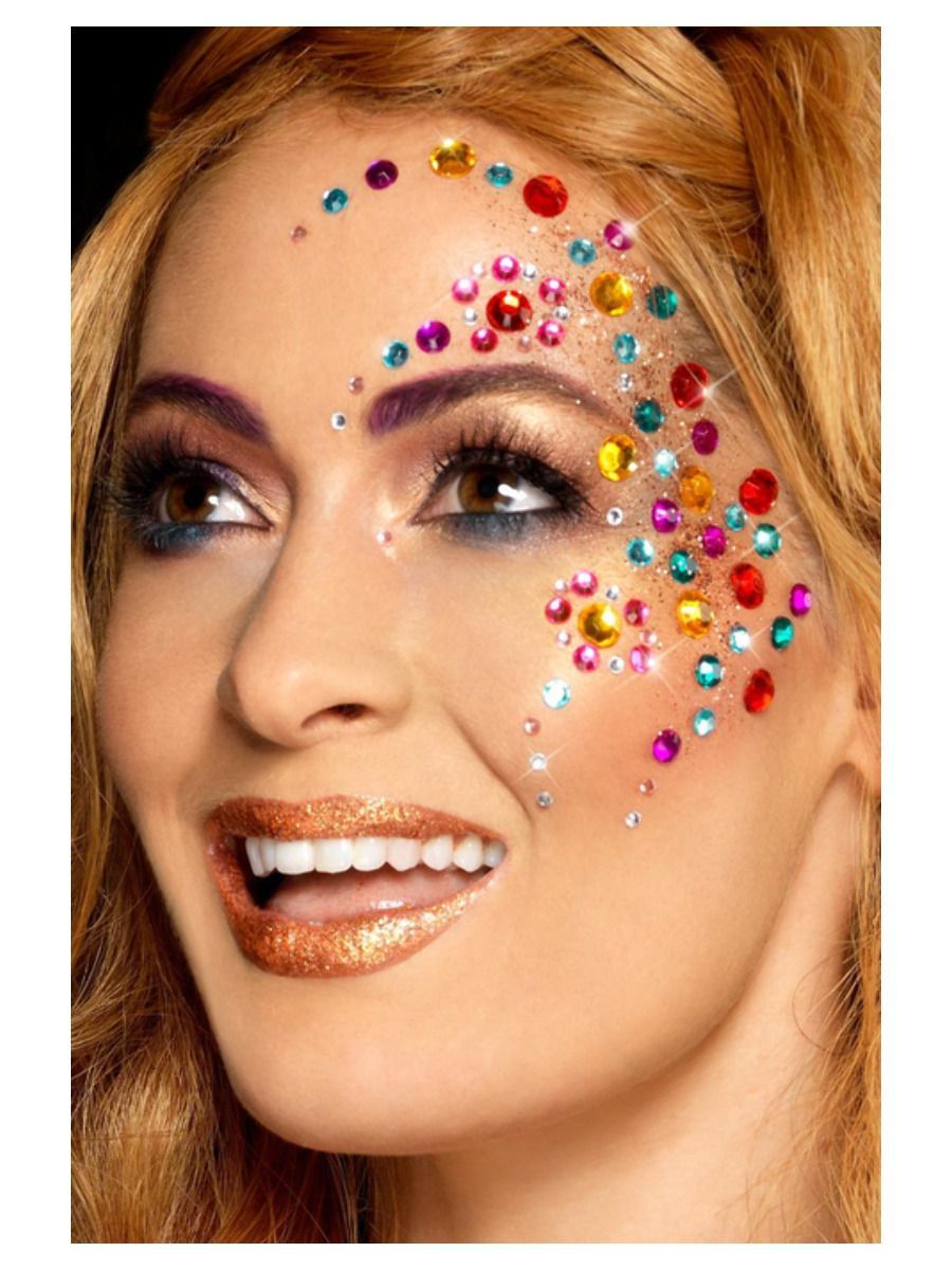 Make-Up FX, Regenbogen-Gesichtsjuwelen, mehrfarbig, Bogen mit 100 Stück, auf Aufsteller Bild 2
