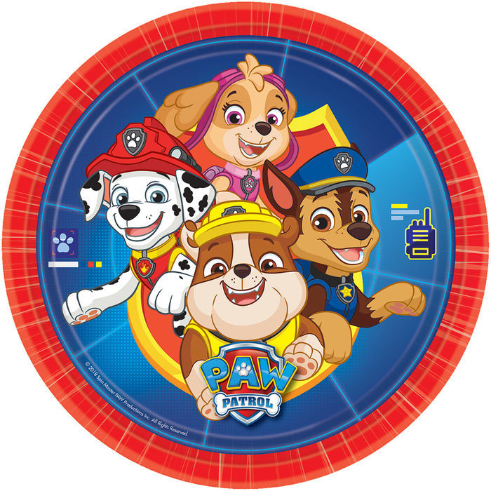 Neu Teller Paw Patrol O23 Cm 8 Stuck Jungen Party Paw Patrol