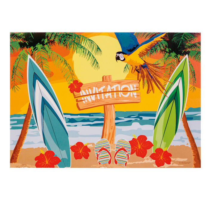 Sale Einladungskarten Beach 10x15 Cm 6 Stuck Hawaii Beachparty Deko Hawaii Party Motto Party Produkte Party Discount De