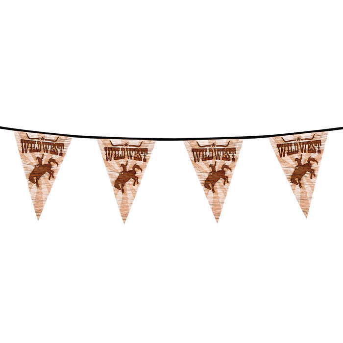 Wimpelkette Wild West Sheriff 6 M Sheriff Western Party Motto