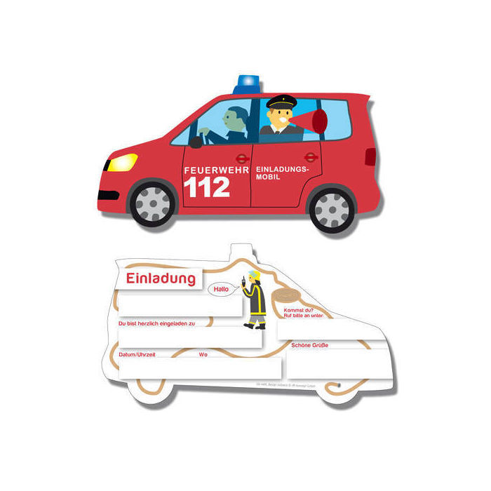Einladungskarten Feuerwehr 6 Stk Jungen Party Feuerwehr Kinder Party Jungen Kinder Party Produkte Party Discount De