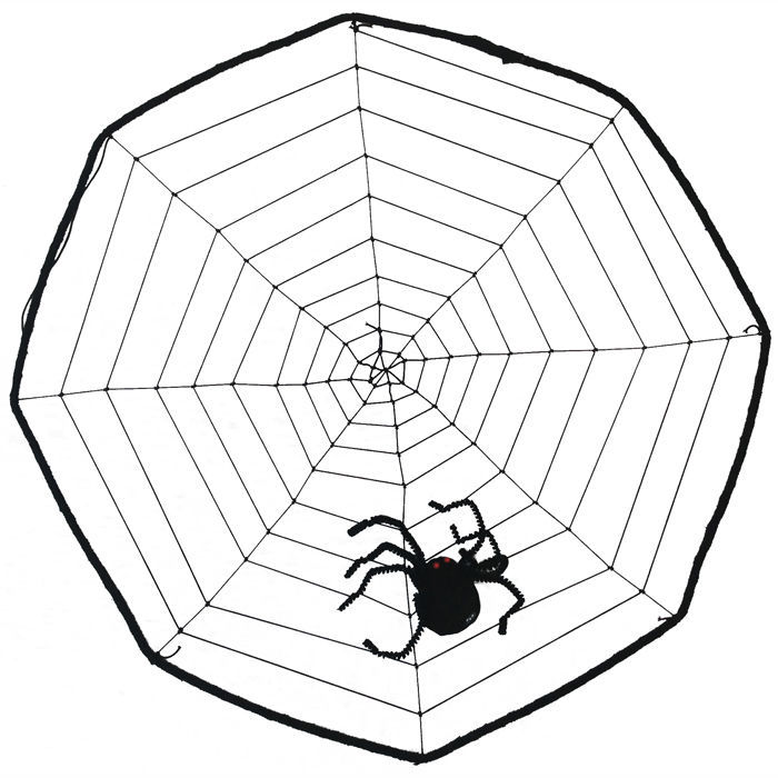 sale spinnennetz mit spinne schwarz ca 37cm  halloween