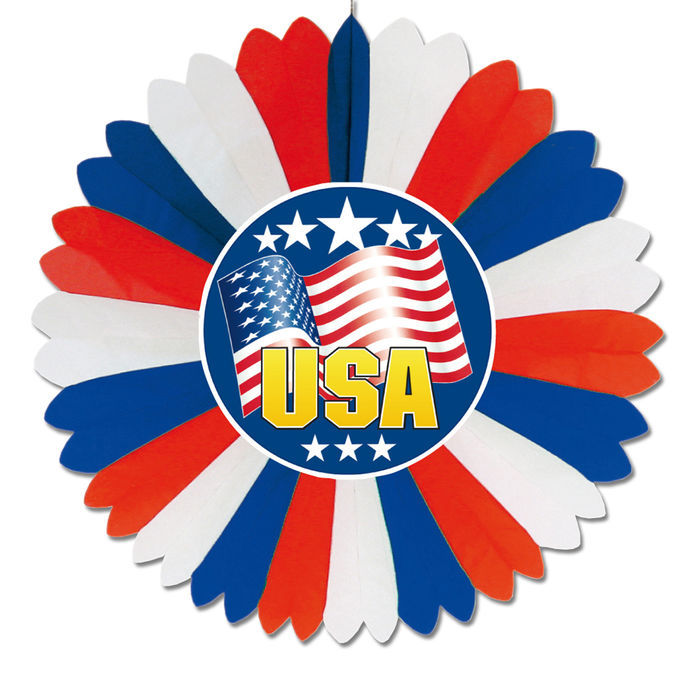 Deko-Fächer USA, ø 60 cm - USA / Amerika-Party Motto-Party ...
