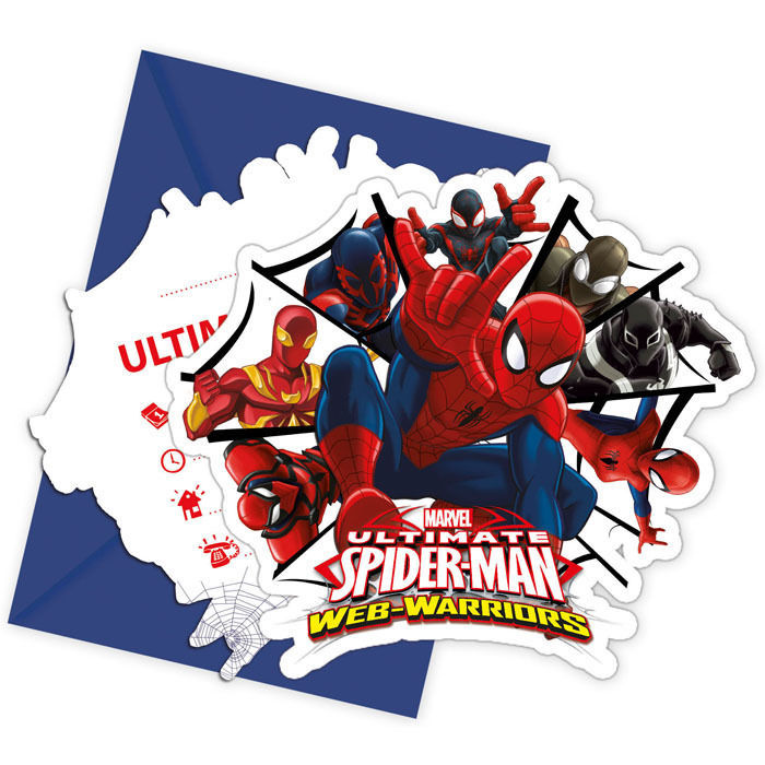 Einladungskarten Spiderman Team 6 Stk Jungen Party Spiderman Kinder Party Jungen Kinder Party Produkte Party Discount De