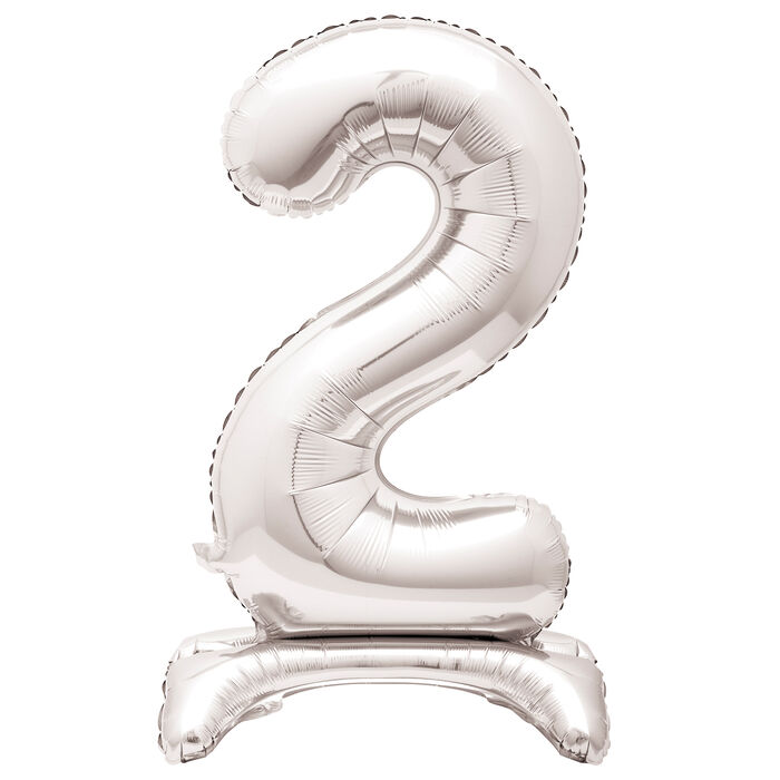Suki Gifts Folienballon Geburtstag Zahl 4 – 76 Cm, Silber, Für Helium Oder Luft